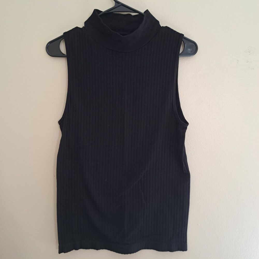 Elite essentials Women’s Mock Turtleneck  Sleeveless Top.Stretchy 1X/2X
